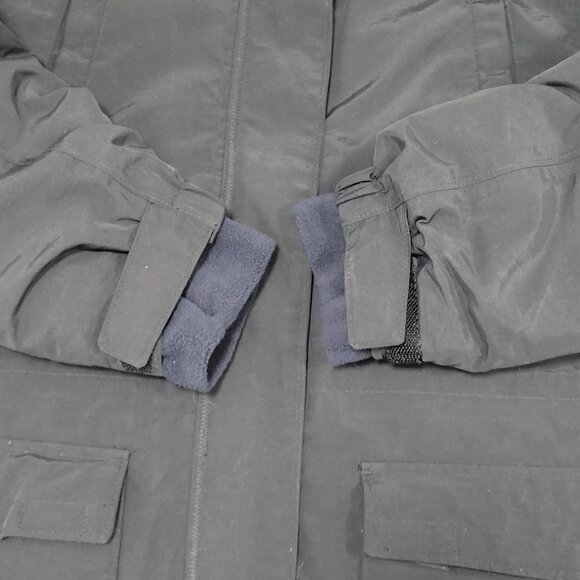 Lands' End Navy Waterproof Windproof Hooded Fleece Lined Full Zip Jacket XL/16 - Picture 11 of 16